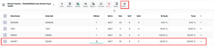 Sanal Satır Ekleme