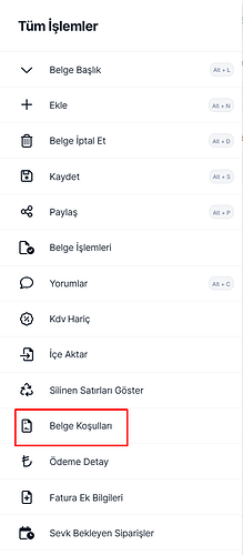 Belge Koşulları Seçme