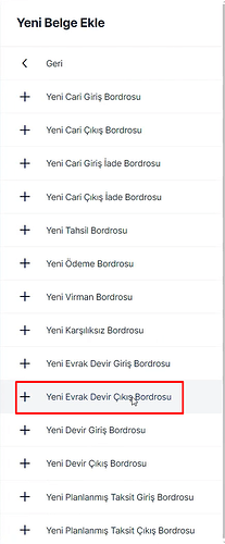 Evrak Devir Çıkış Bordrosu