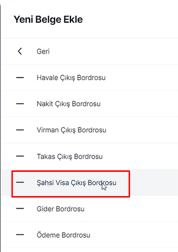 Visa Çıkış Bordrosu