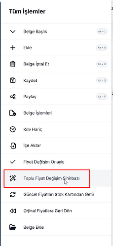 Toplu Fiyat Değişim Sihirbazı