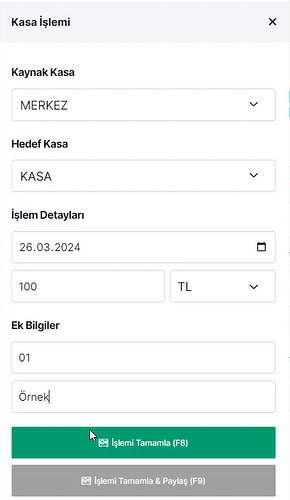 Kasa İşlemi