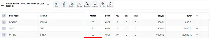 Stok Miktarı Düzenleme