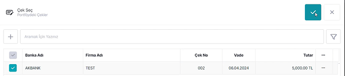 Portföydeki Çekler